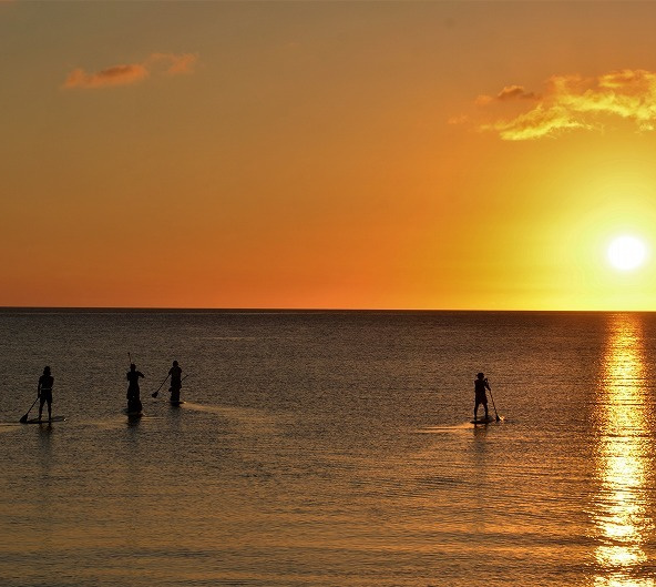 国直海岸でのsup